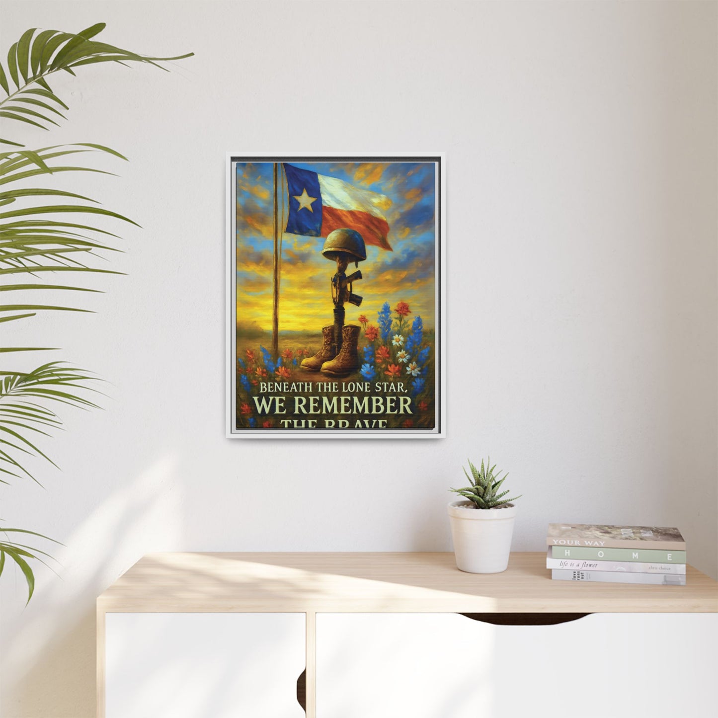 Beneath the Lone Star – Framed Texas Tribute Canvas Art