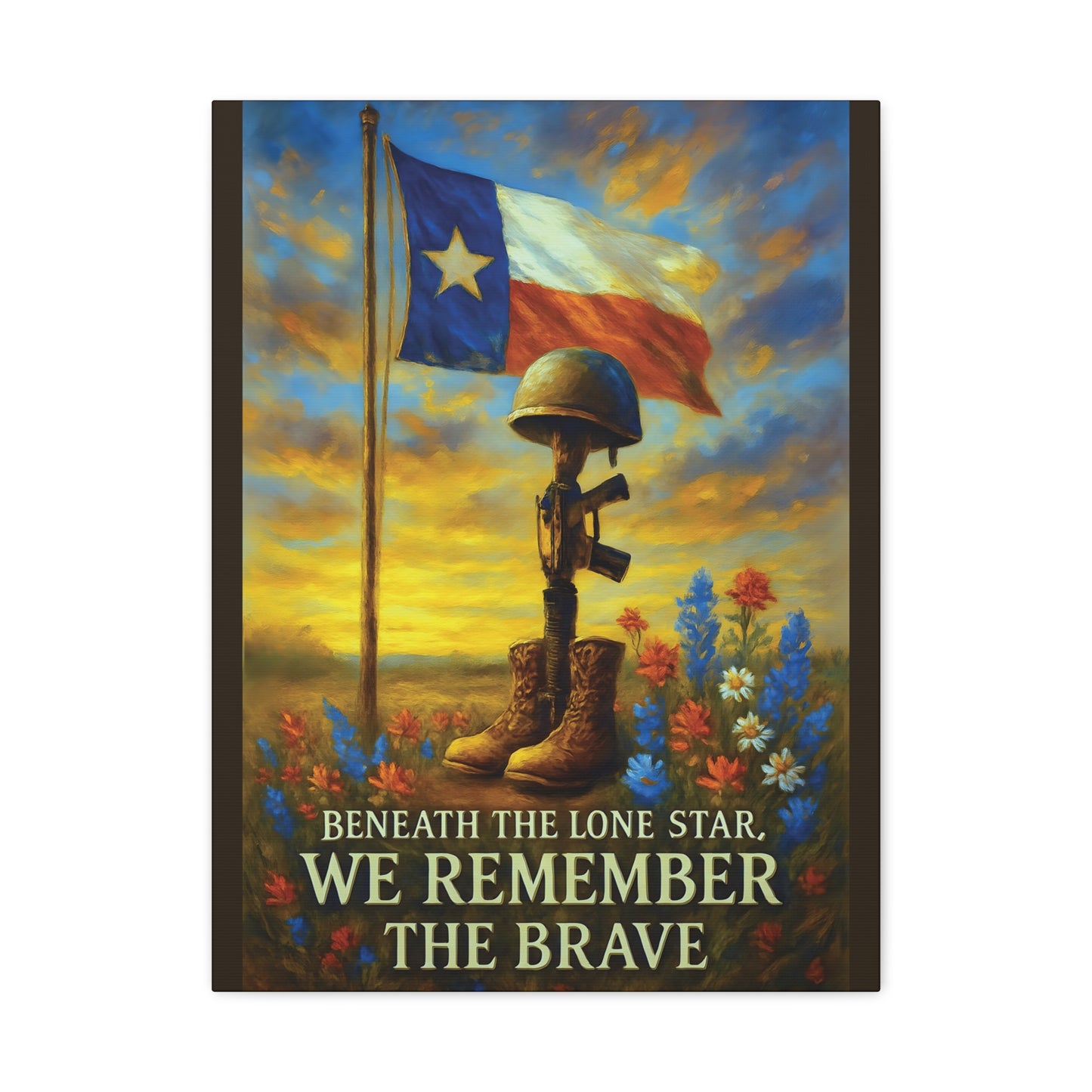 Beneath the Lone Star – Texas Patriotic Canvas Wall Art