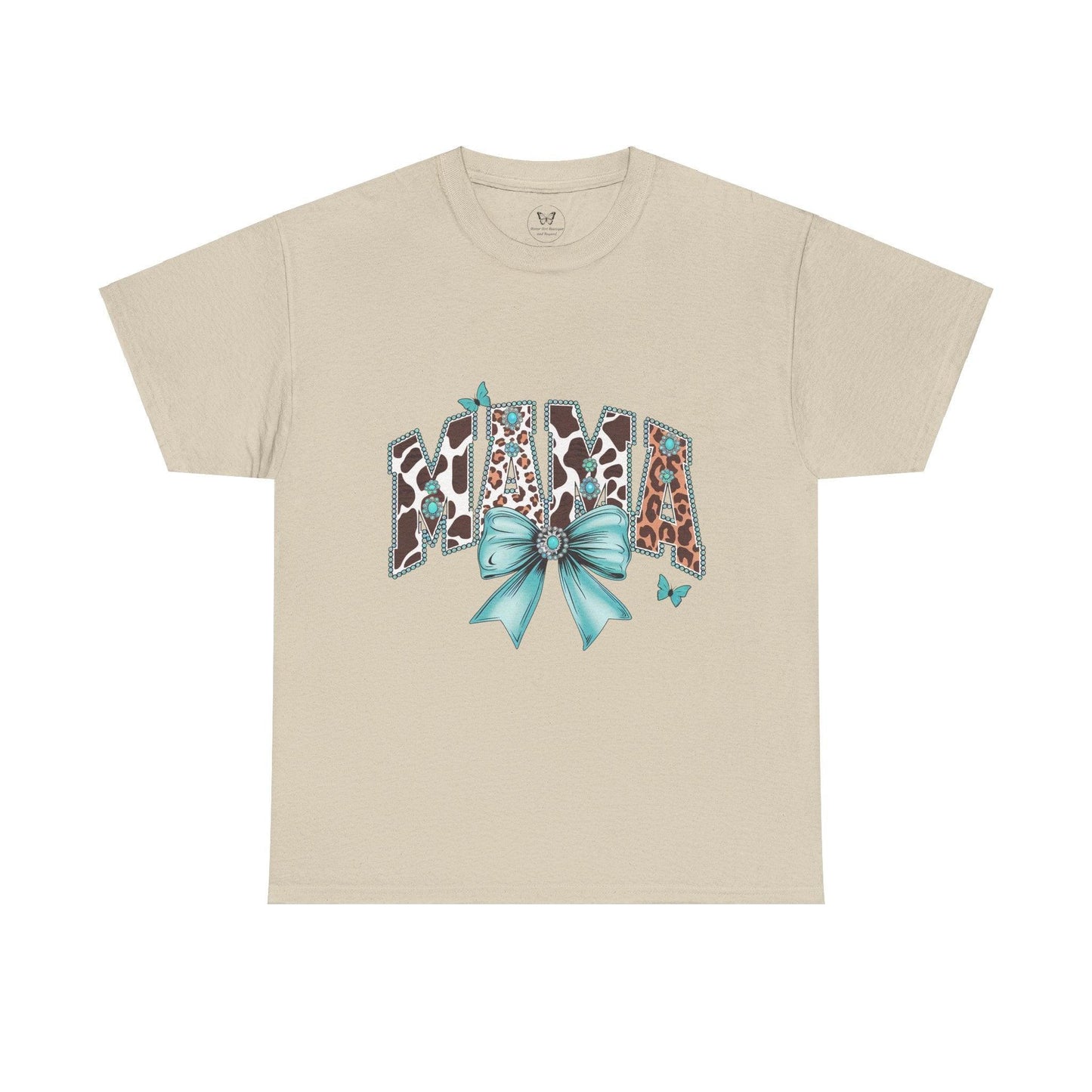 Unisex Tee - Mama Coquette Cow Turquoise Bow - Motor Girl Boutique