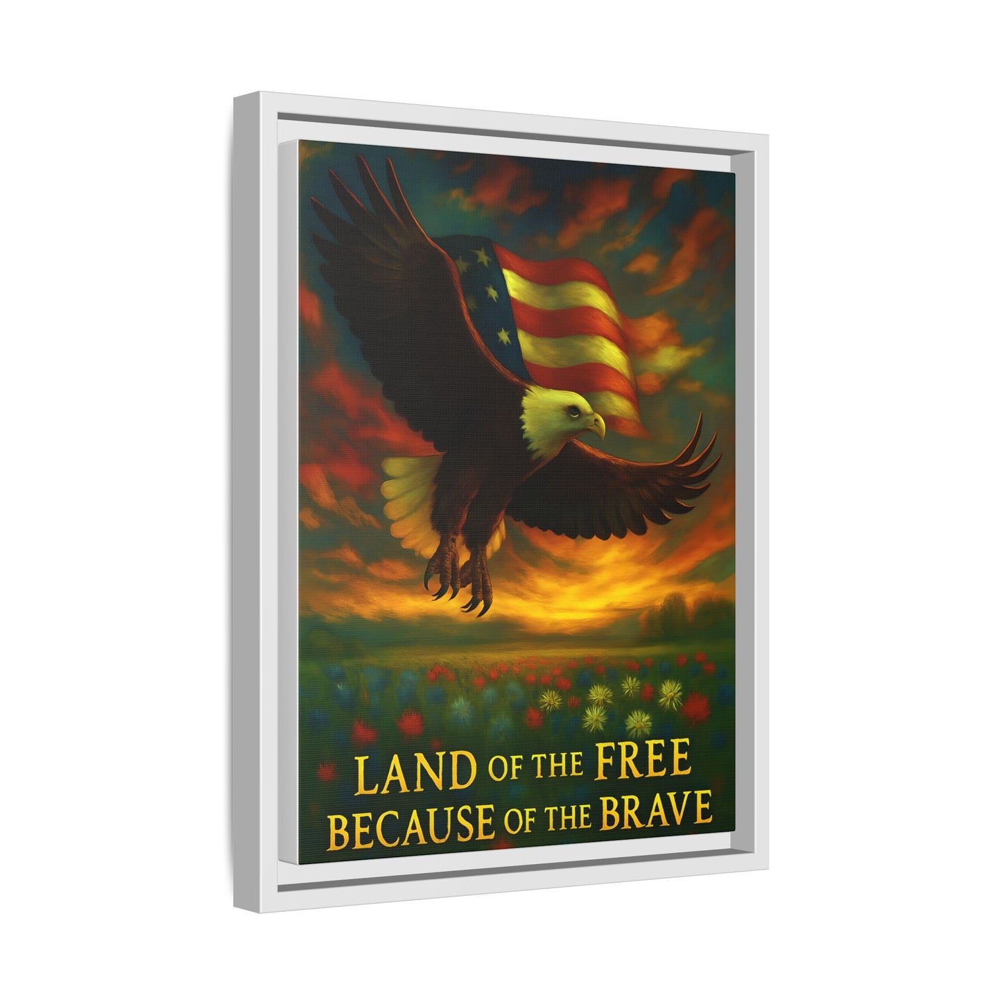 Land of the Free – Framed Patriotic Canvas Wall Art