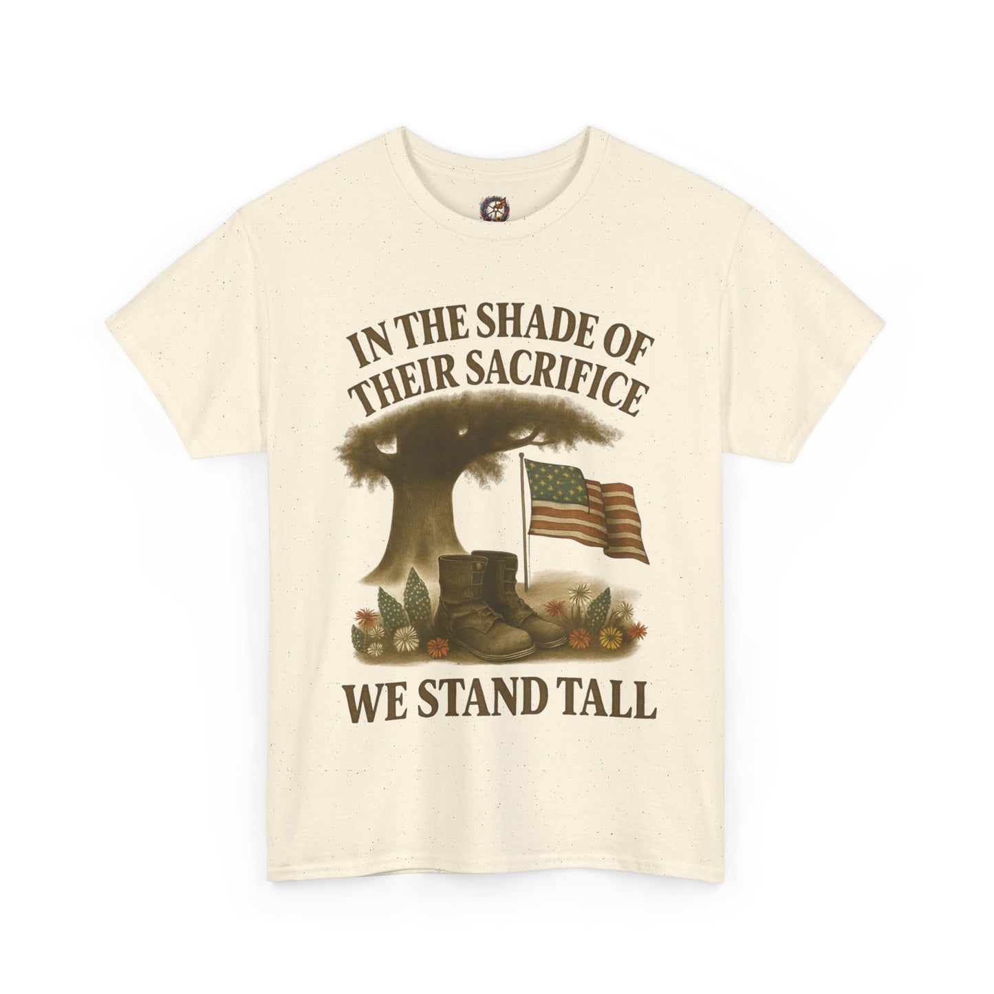 In the Shade of Their Sacrifice – Patriotic Memorial Tribute T-Shirt (Gildan 5000)