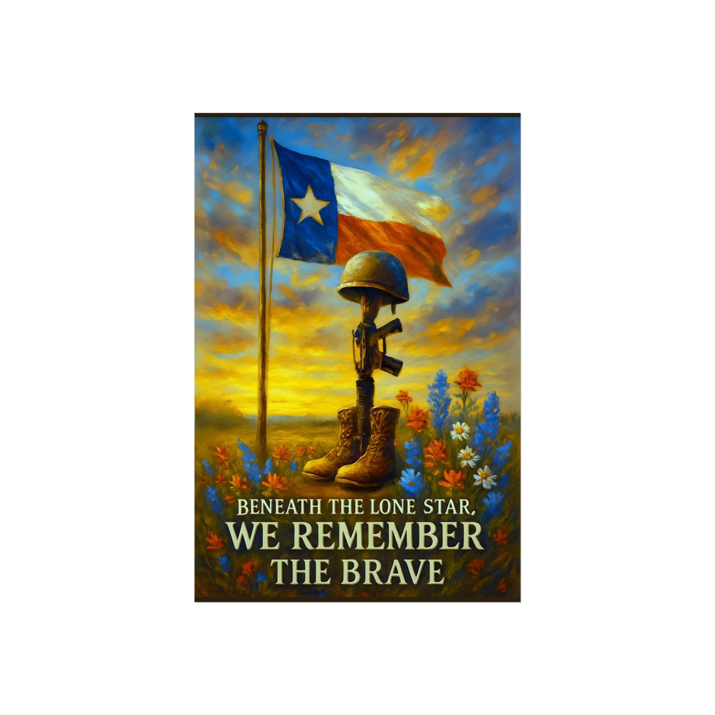 Beneath the Lone Star – Texas Military Tribute Fine Art Poster