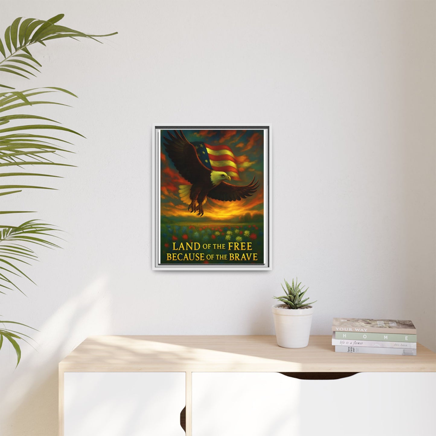 Land of the Free – Framed Patriotic Canvas Wall Art