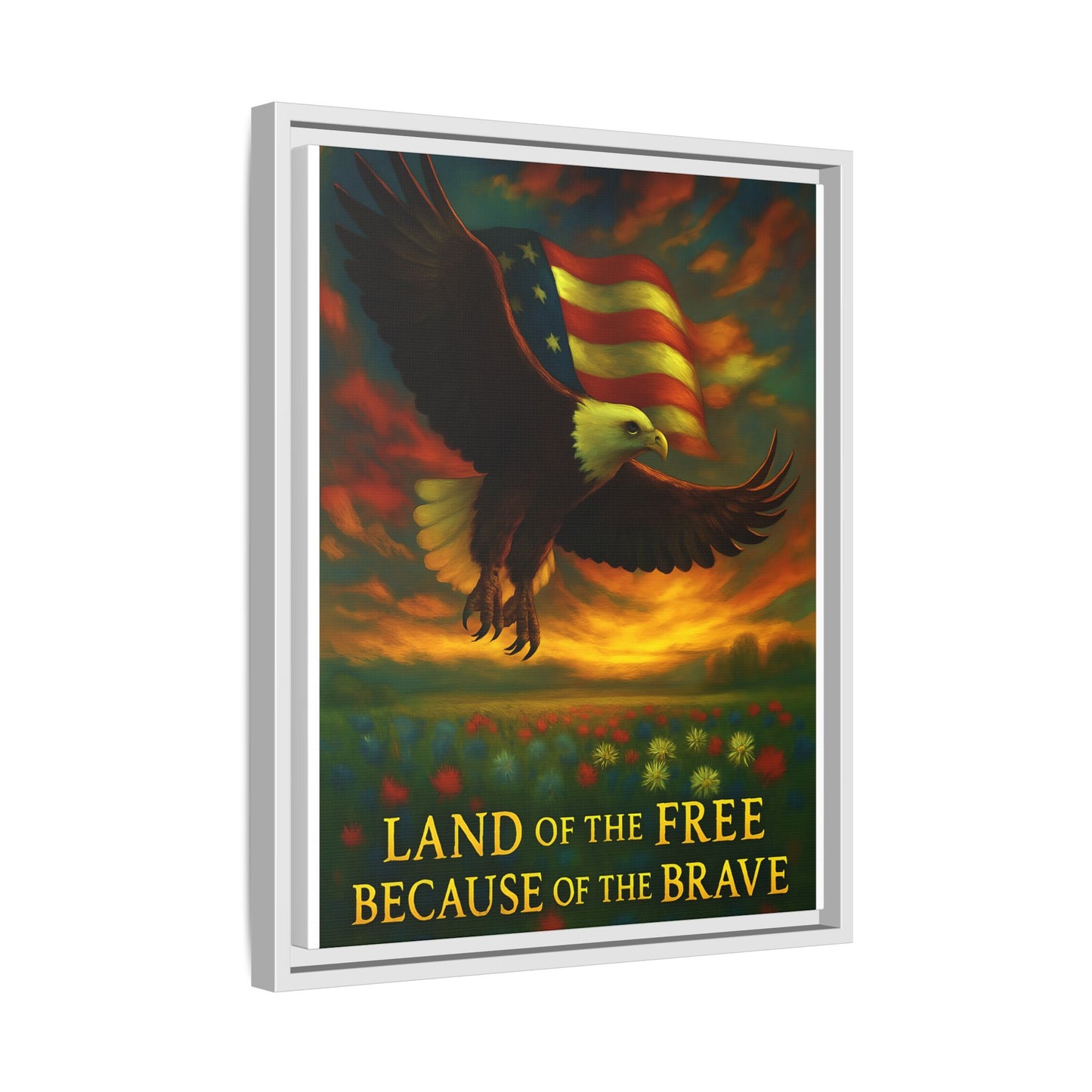 Land of the Free – Framed Patriotic Canvas Wall Art