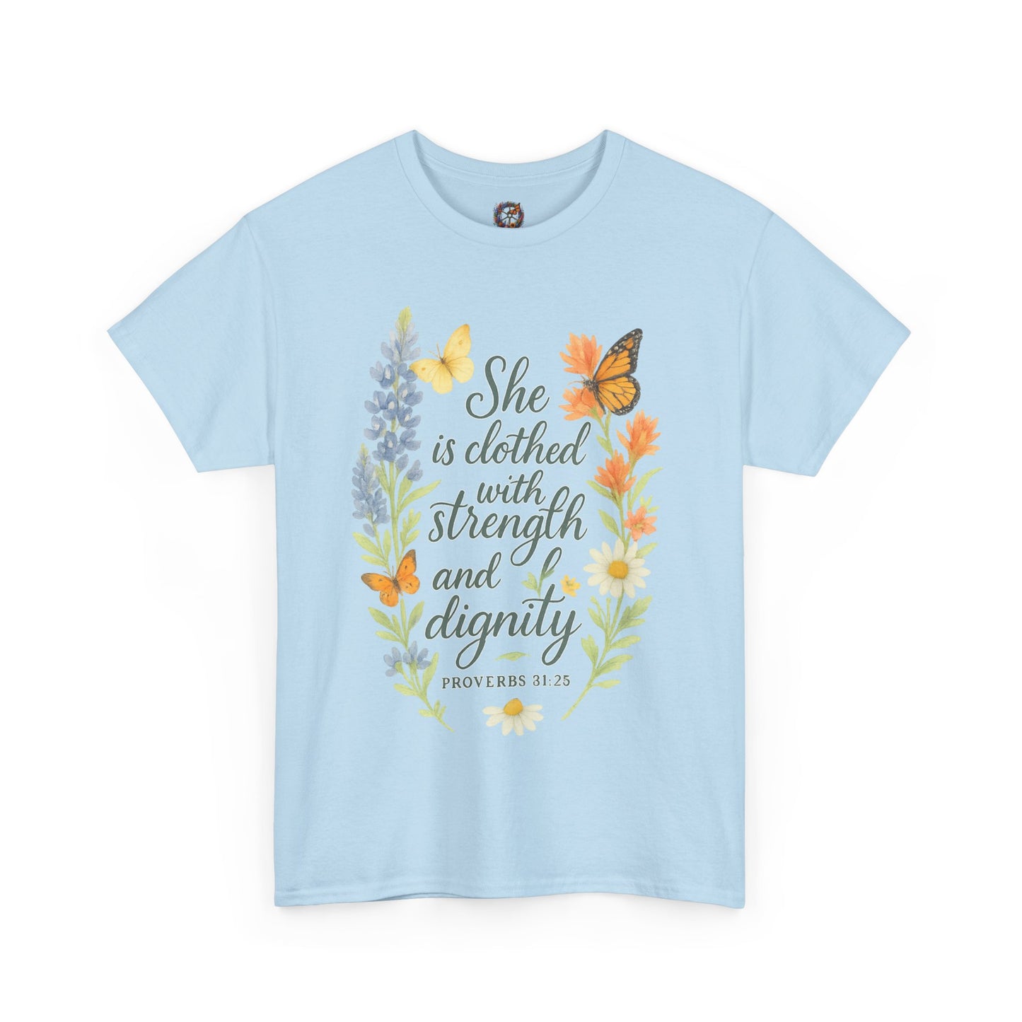 She is Clothed with Strength and Dignity – Christian Women's Shirt