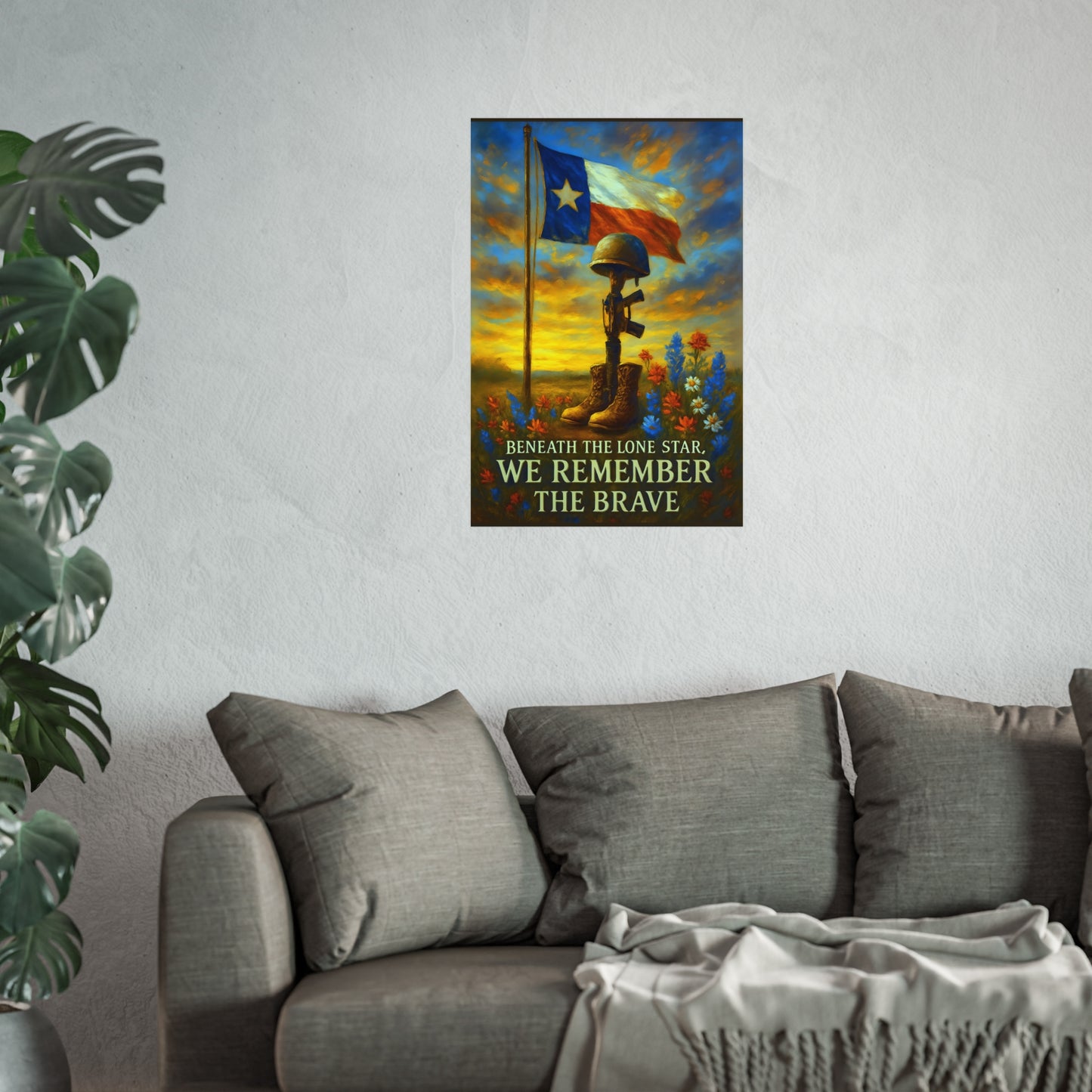 Beneath the Lone Star – Texas Military Tribute Fine Art Poster