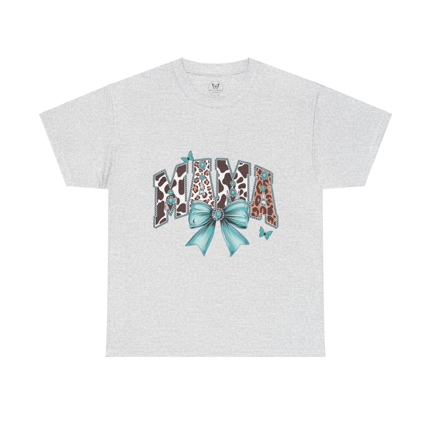 Unisex Tee - Mama Coquette Cow Turquoise Bow - Motor Girl Boutique