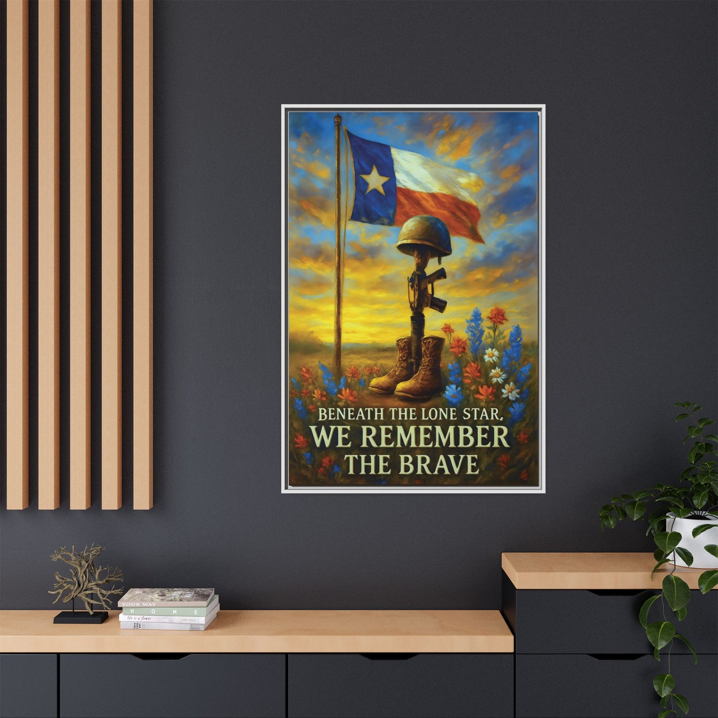 Beneath the Lone Star – Framed Texas Tribute Canvas Art