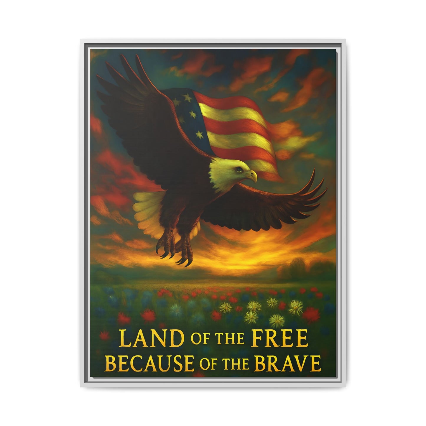 Land of the Free – Framed Patriotic Canvas Wall Art