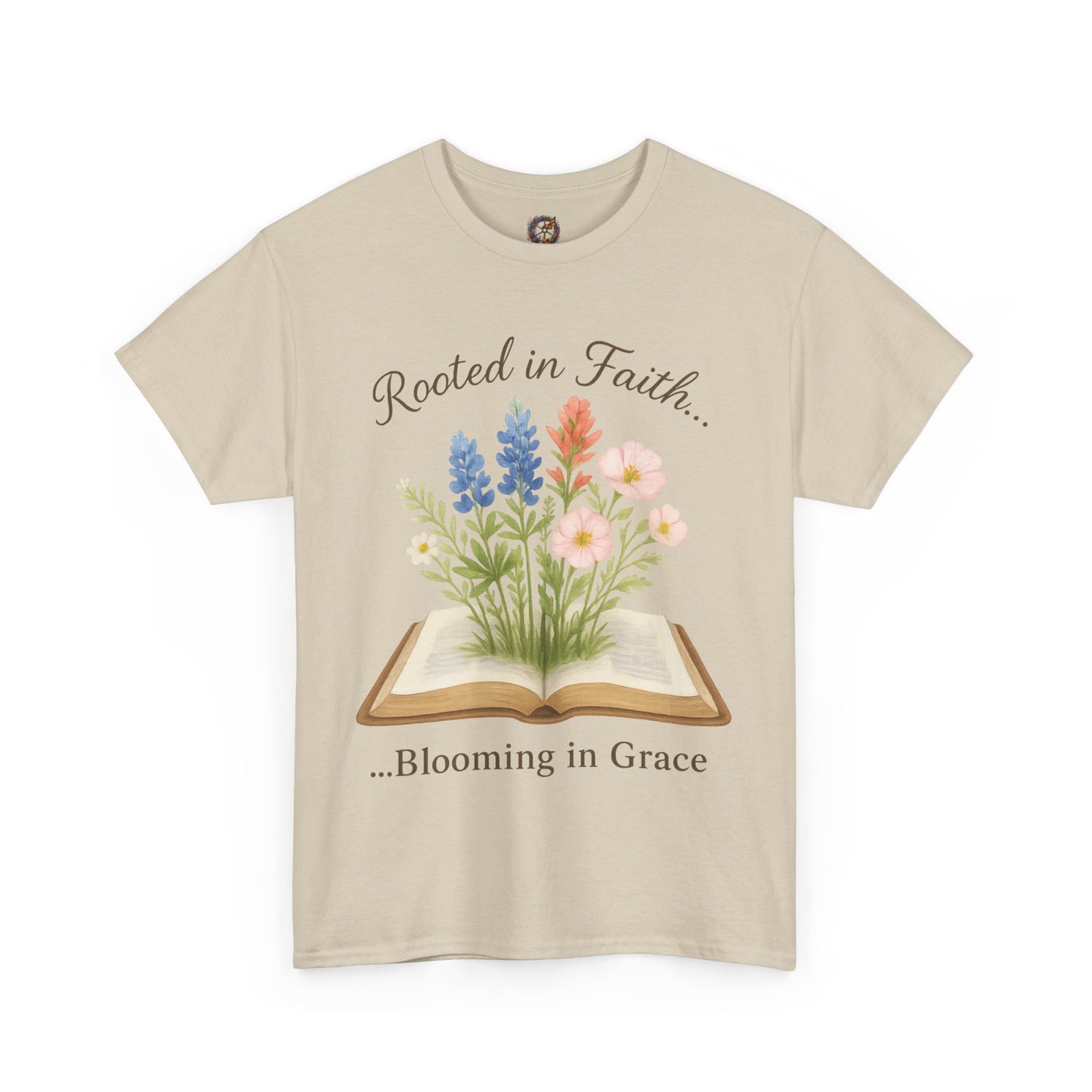 Rooted in Faith, Blooming in Grace – Gildan 5000 Christian T-Shirt