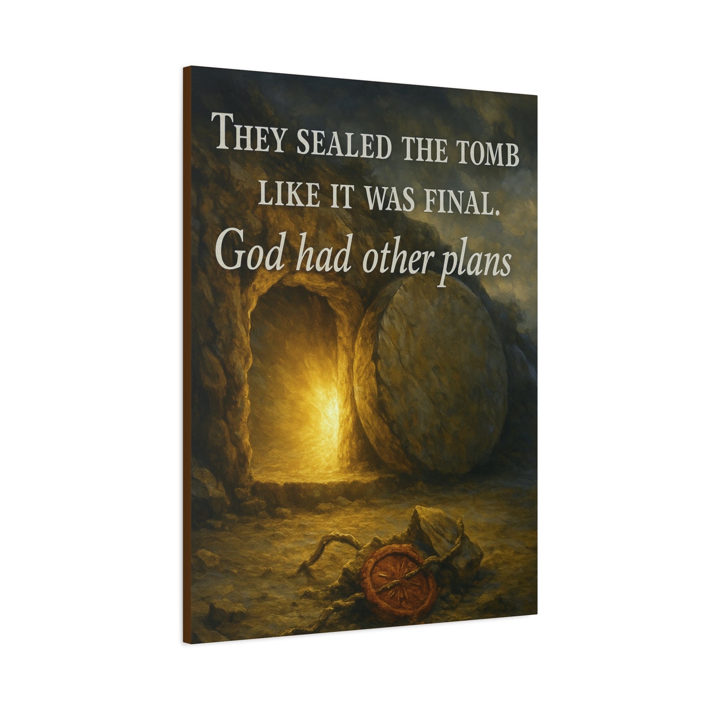 "God Had Other Plans" – Resurrection Canvas Wall Art