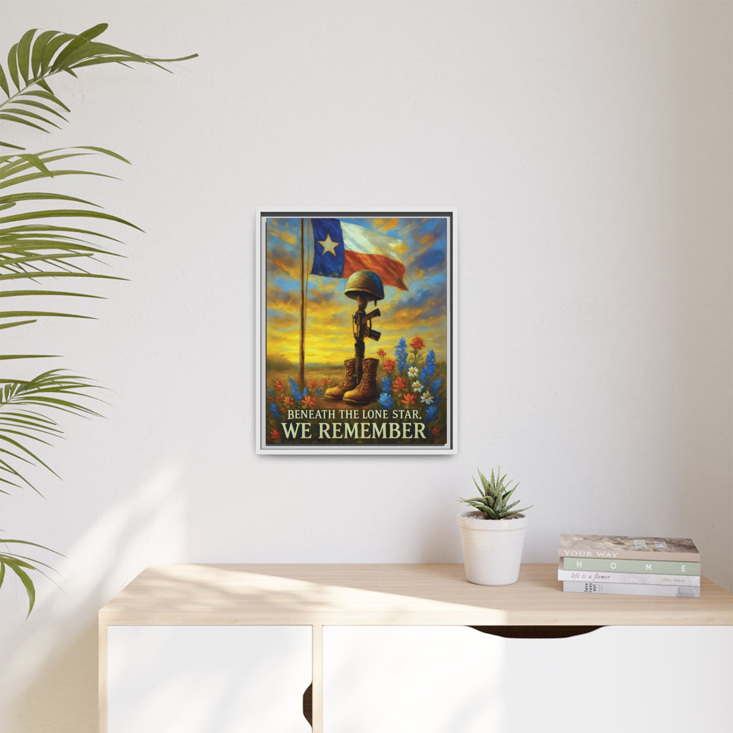 Beneath the Lone Star – Framed Texas Tribute Canvas Art
