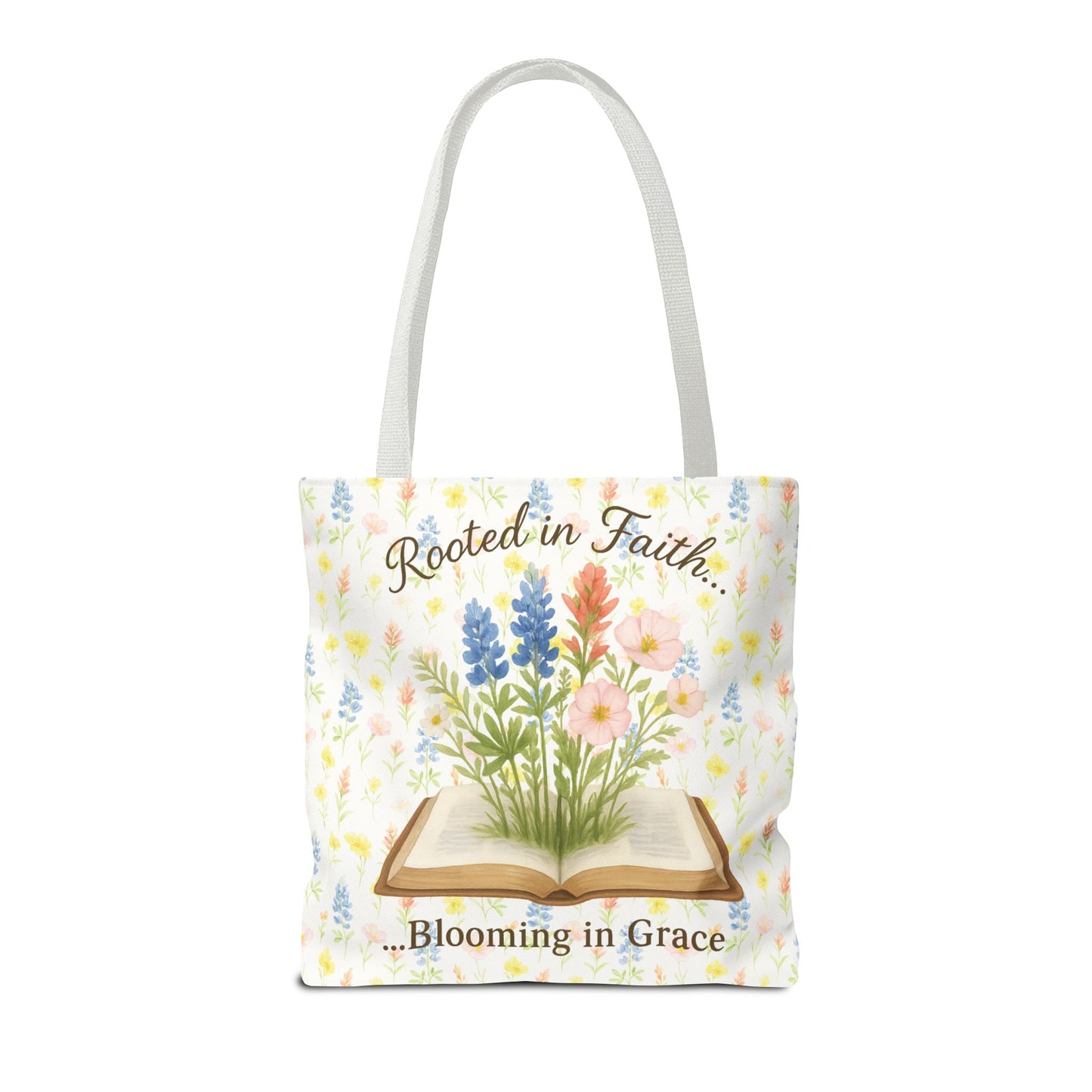 Rooted in Faith Tote Bag - Blooming in Grace Floral Design