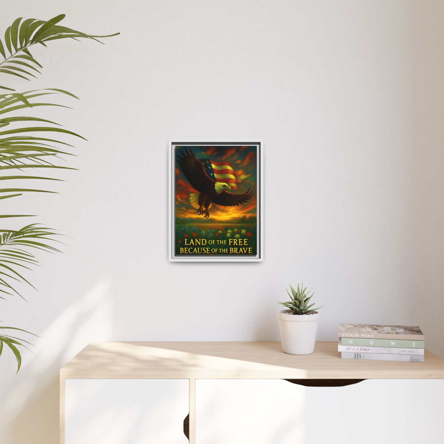 Land of the Free – Framed Patriotic Canvas Wall Art
