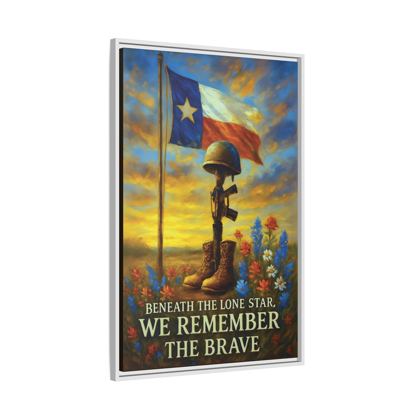 Beneath the Lone Star – Framed Texas Tribute Canvas Art