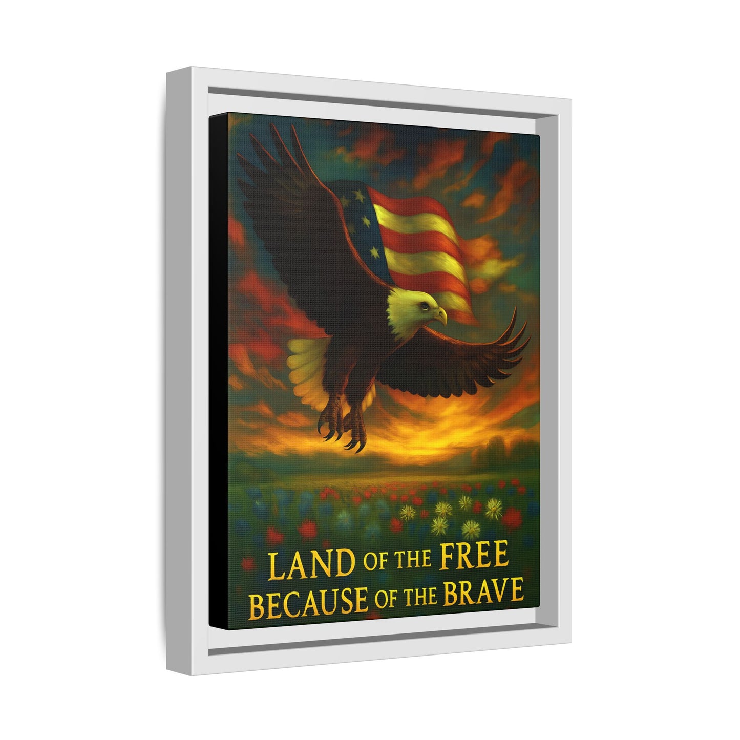 Land of the Free – Framed Patriotic Canvas Wall Art