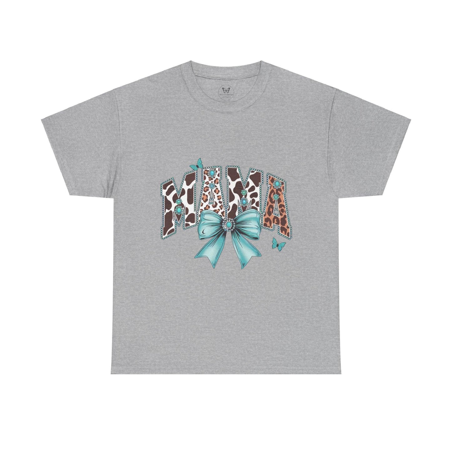Unisex Tee - Mama Coquette Cow Turquoise Bow - Motor Girl Boutique