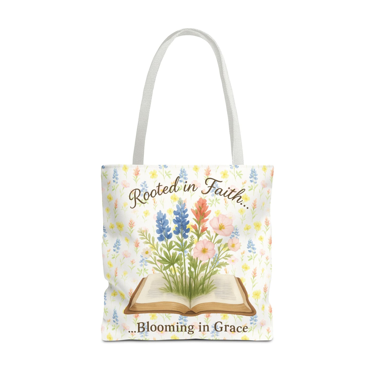 Rooted in Faith Tote Bag - Blooming in Grace Floral Design