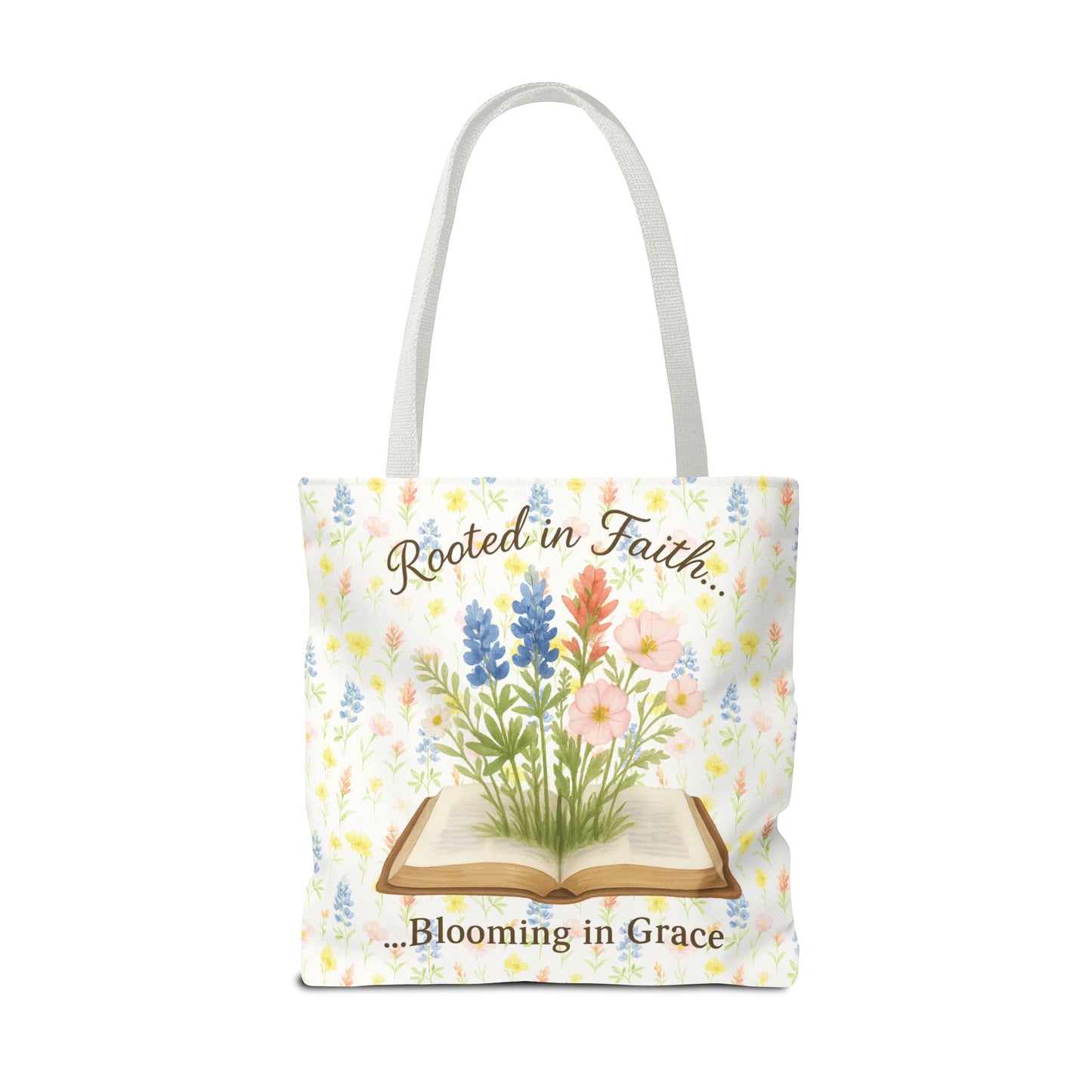 Rooted in Faith Tote Bag - Blooming in Grace Floral Design