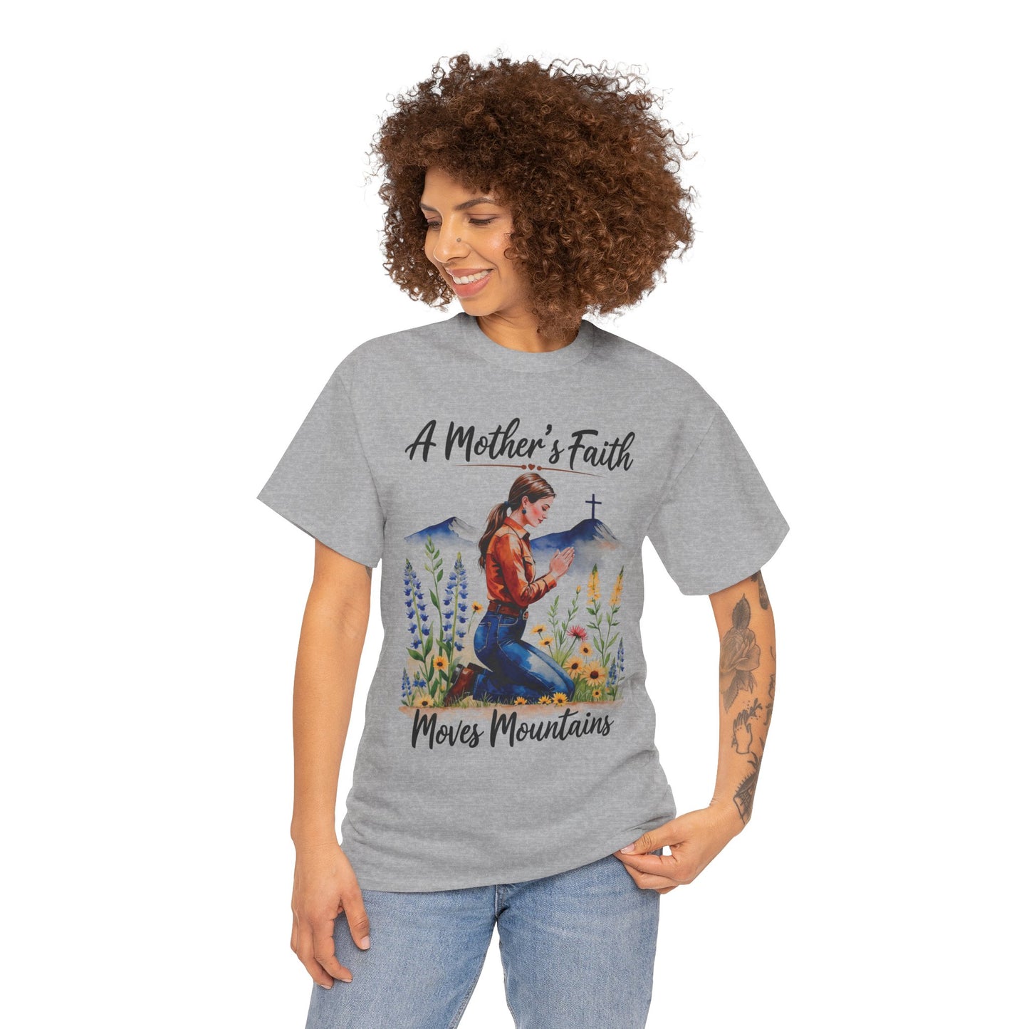 A Mother’s Faith Moves Mountains – Gildan 5000 Tee