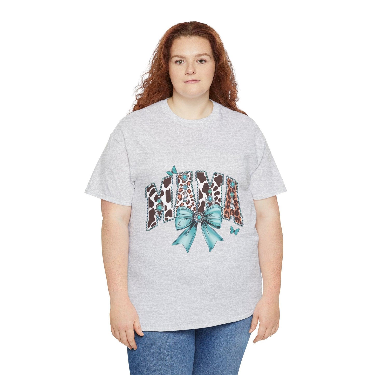 Unisex Tee - Mama Coquette Cow Turquoise Bow - Motor Girl Boutique
