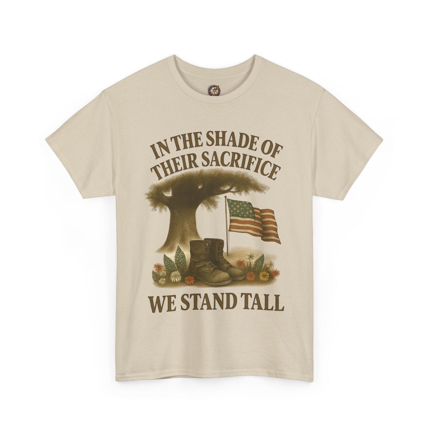 In the Shade of Their Sacrifice – Patriotic Memorial Tribute T-Shirt (Gildan 5000)