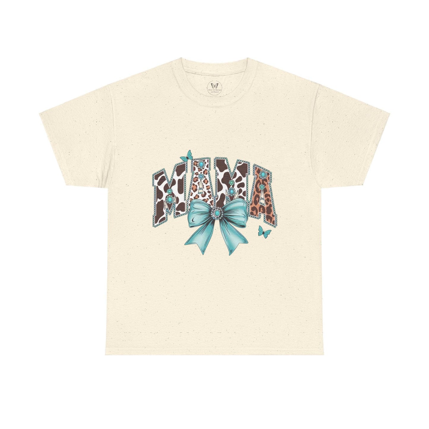 Unisex Tee - Mama Coquette Cow Turquoise Bow - Motor Girl Boutique