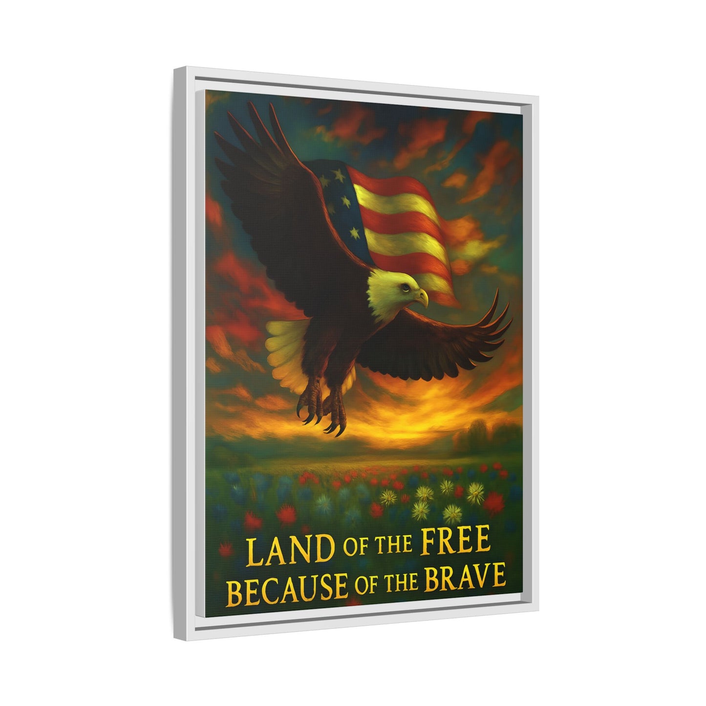 Land of the Free – Framed Patriotic Canvas Wall Art