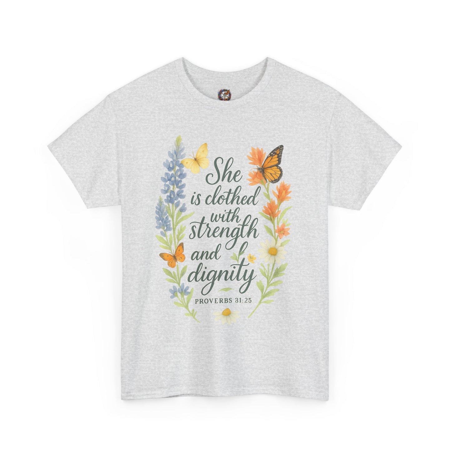 She is Clothed with Strength and Dignity – Christian Women's Shirt