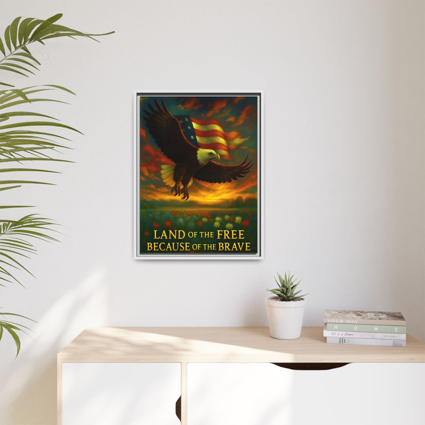 Land of the Free – Framed Patriotic Canvas Wall Art