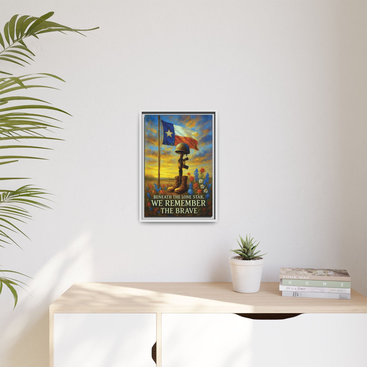 Beneath the Lone Star – Framed Texas Tribute Canvas Art