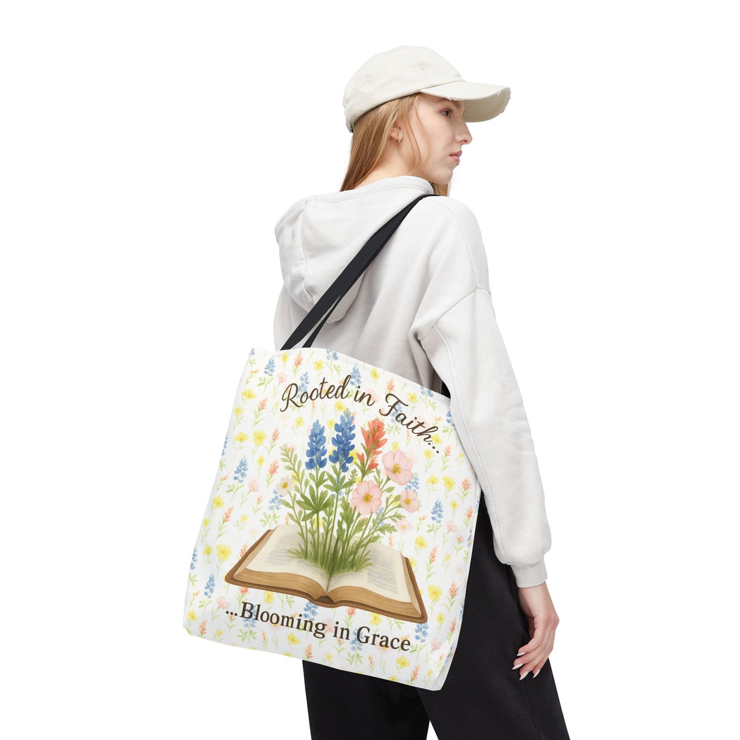 Rooted in Faith Tote Bag - Blooming in Grace Floral Design