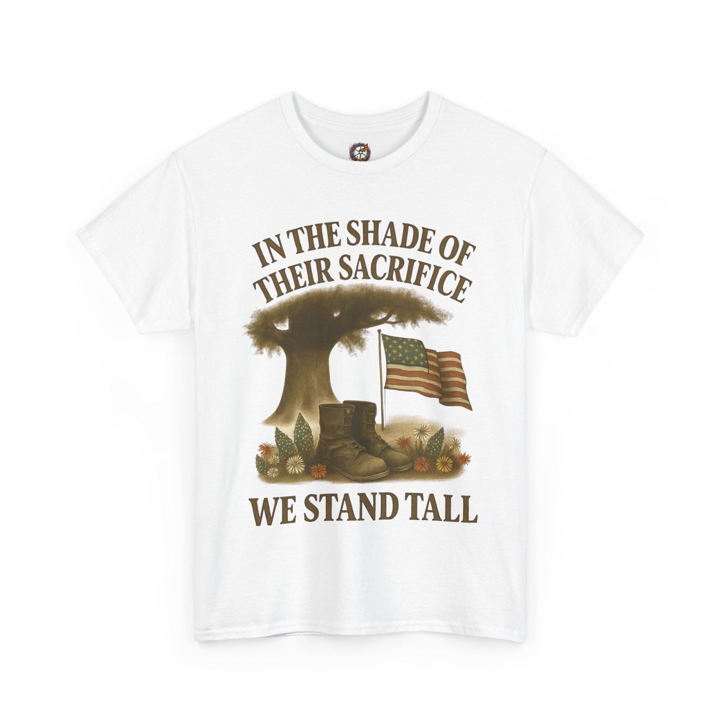 In the Shade of Their Sacrifice – Patriotic Memorial Tribute T-Shirt (Gildan 5000)