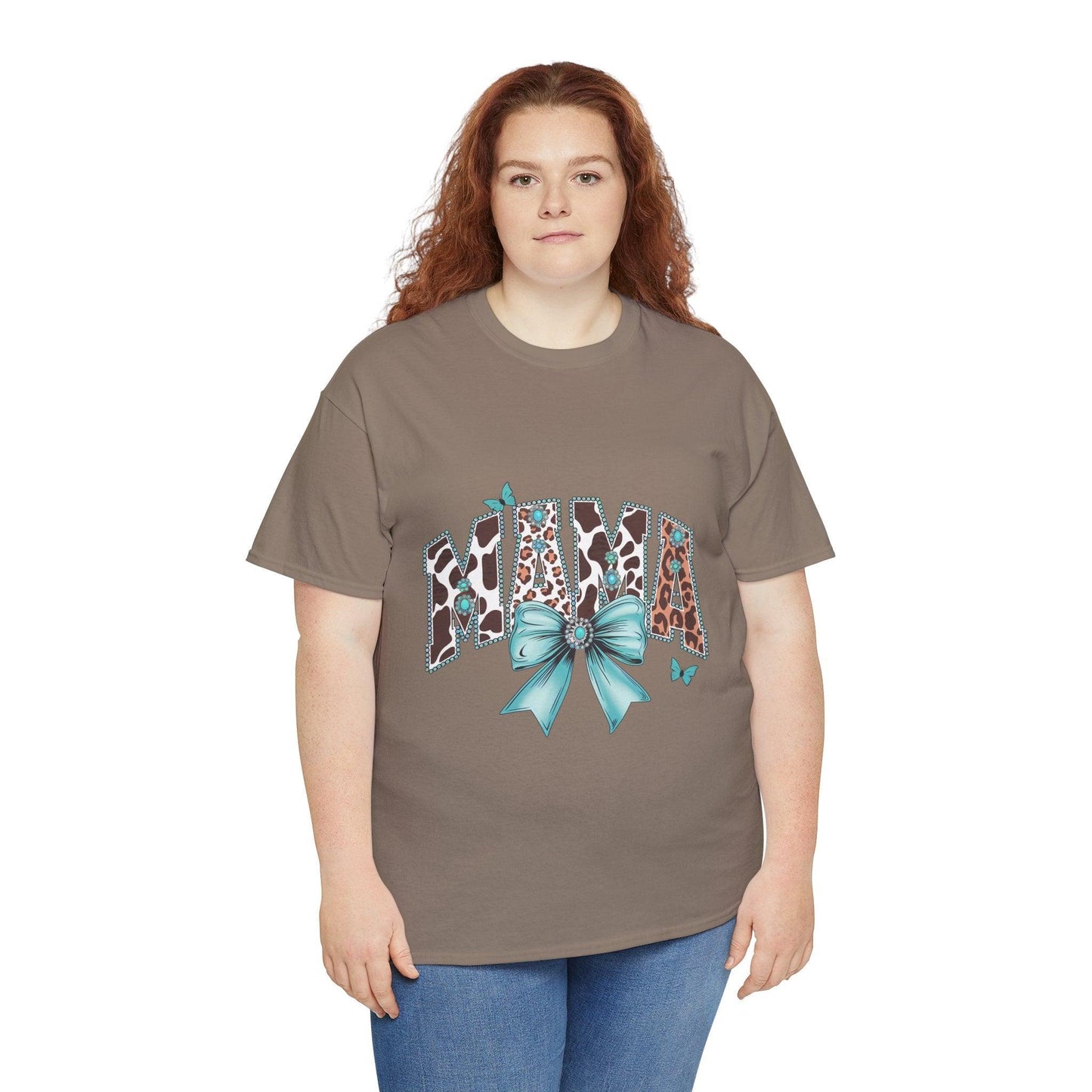 Unisex Tee - Mama Coquette Cow Turquoise Bow - Motor Girl Boutique