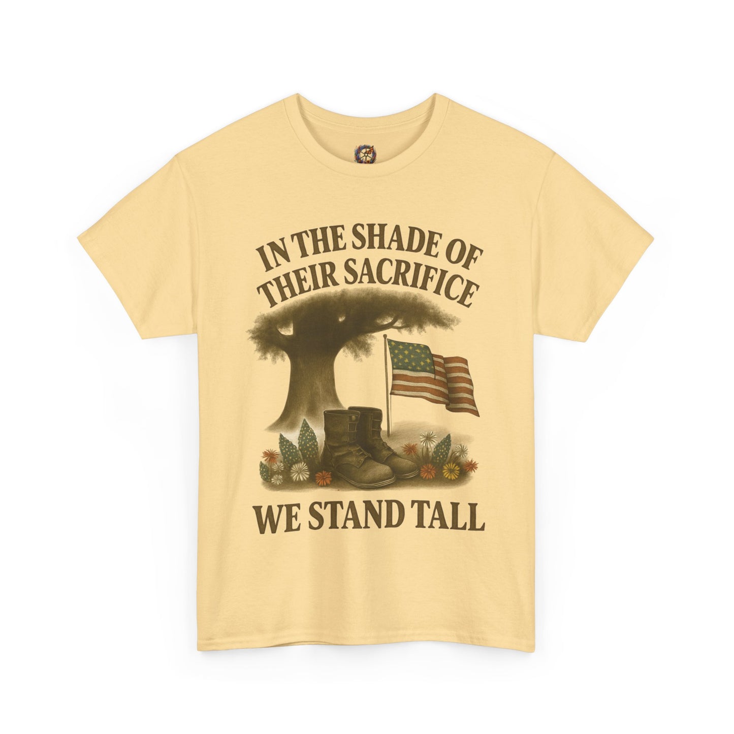 In the Shade of Their Sacrifice – Patriotic Memorial Tribute T-Shirt (Gildan 5000)