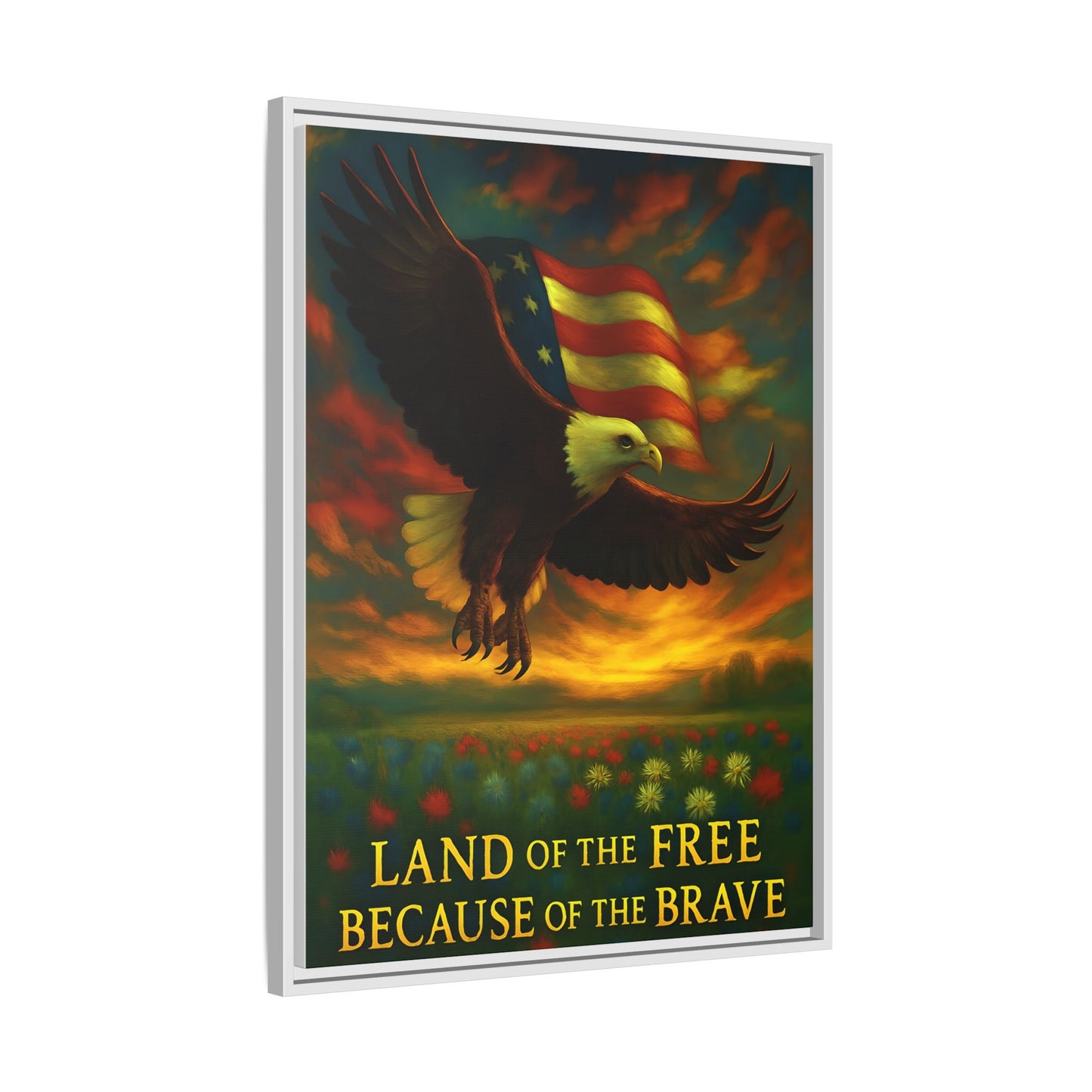 Land of the Free – Framed Patriotic Canvas Wall Art