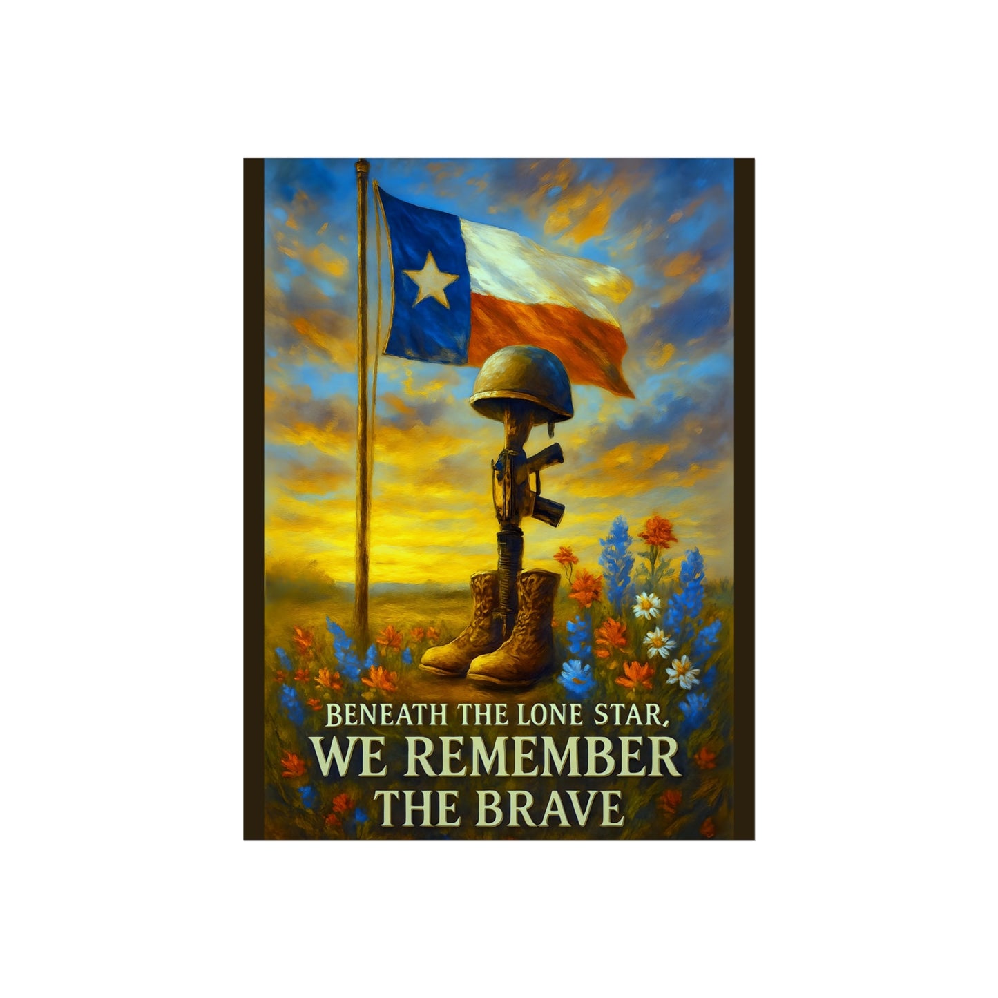 Beneath the Lone Star – Texas Military Tribute Fine Art Poster