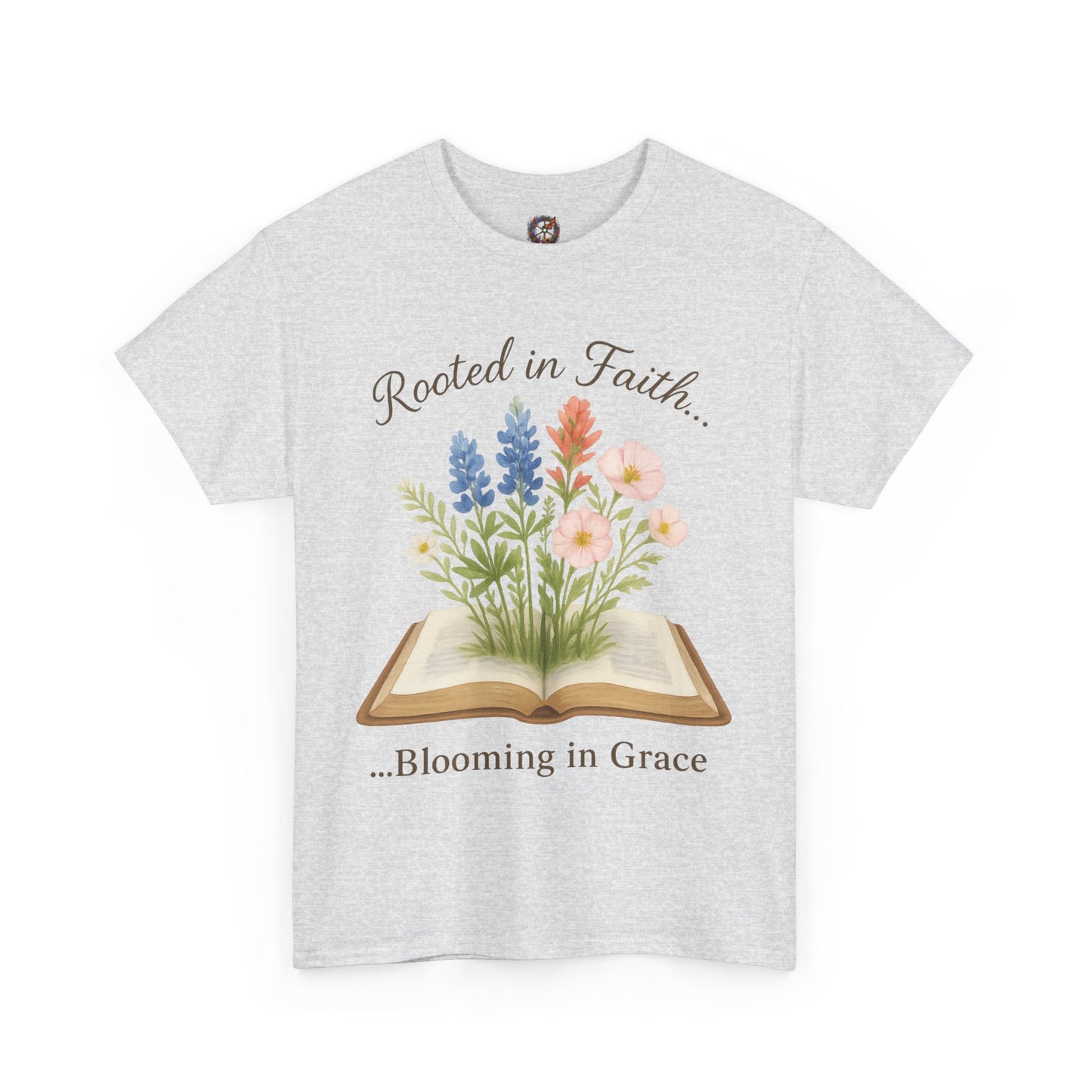 Rooted in Faith, Blooming in Grace – Gildan 5000 Christian T-Shirt