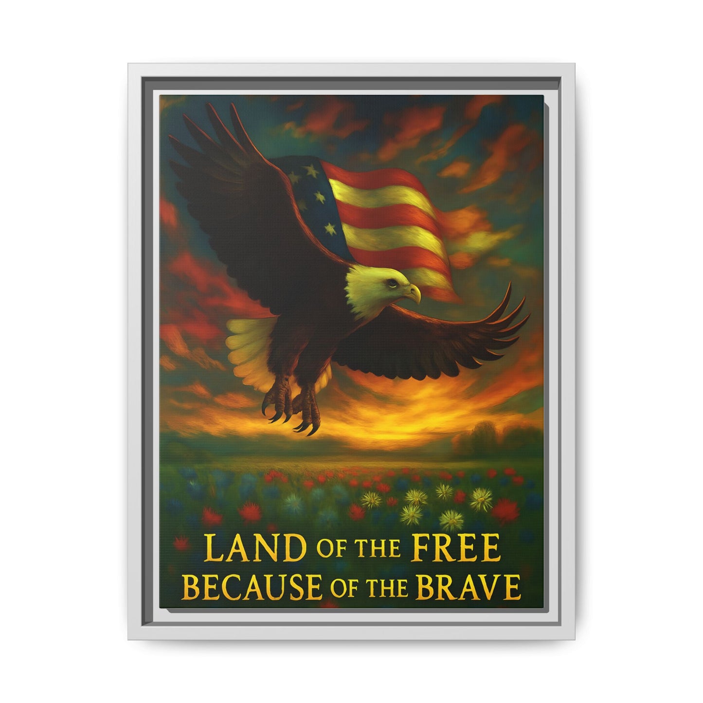 Land of the Free – Framed Patriotic Canvas Wall Art