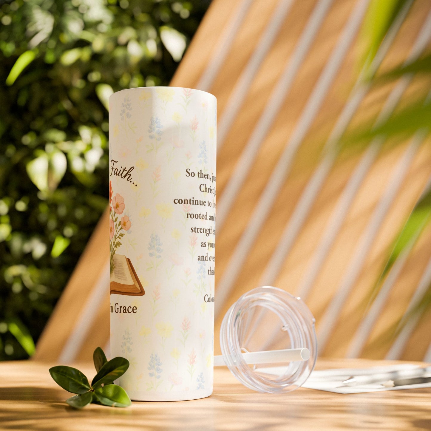 Rooted in Faith, Blooming in Grace – 20oz Skinny Tumbler