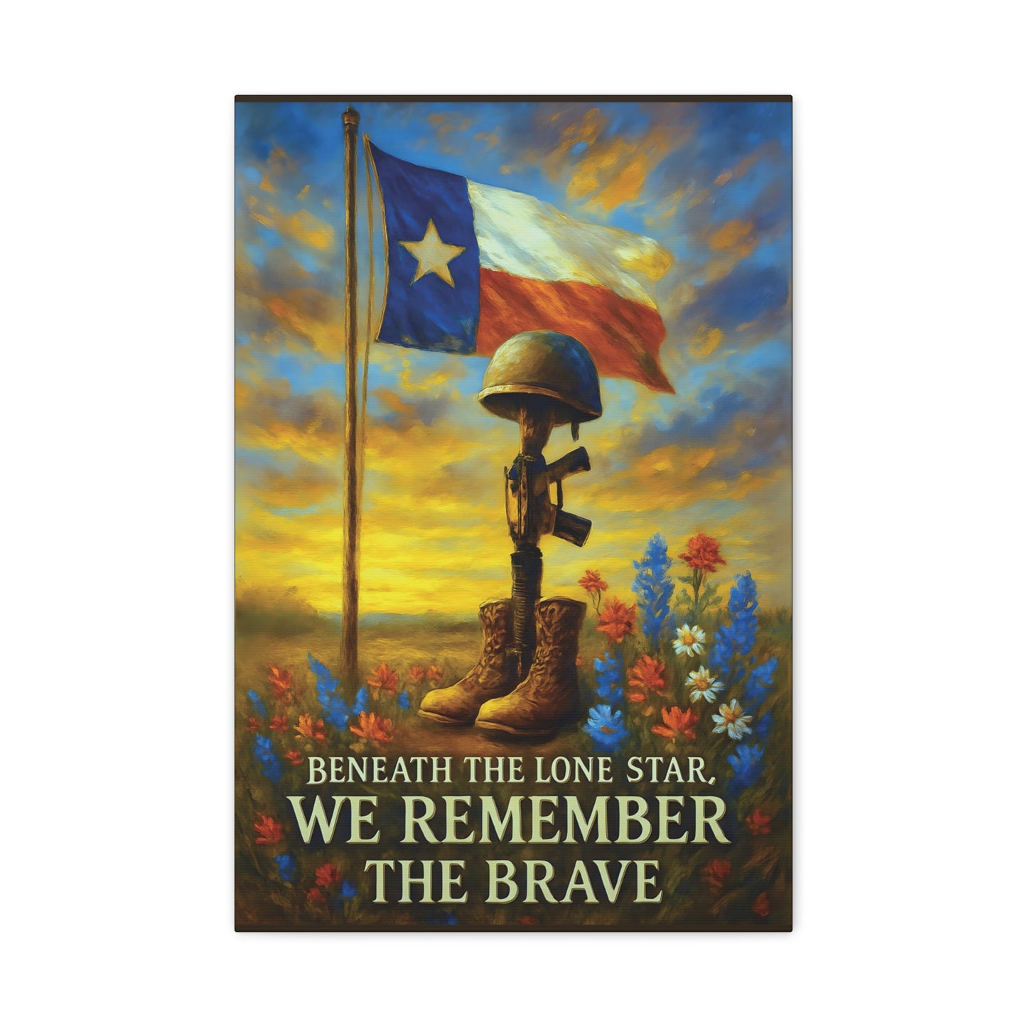 Beneath the Lone Star – Texas Patriotic Canvas Wall Art