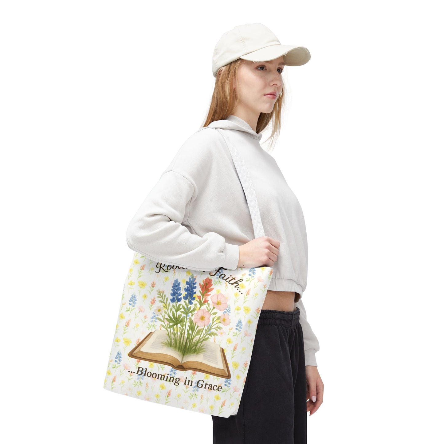 Rooted in Faith Tote Bag - Blooming in Grace Floral Design