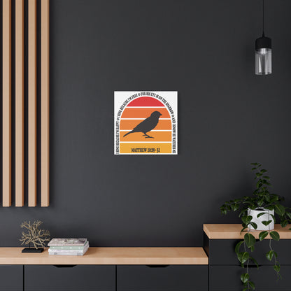 Inspirational Canvas Wall Art – "I Sing Because I'm Happy" with Sparrow