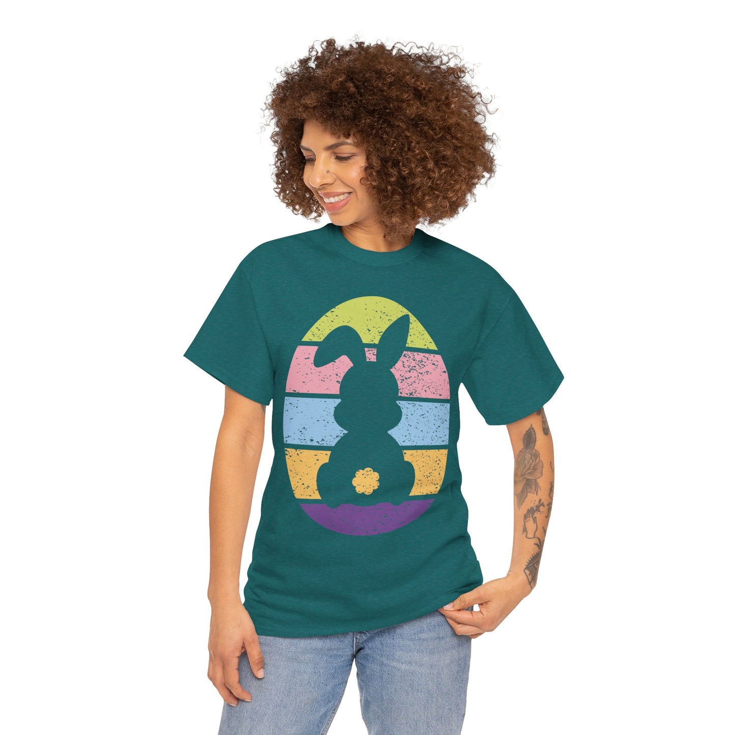 Color Band Grunge Bunny T-Shirt – Easter with an Edge