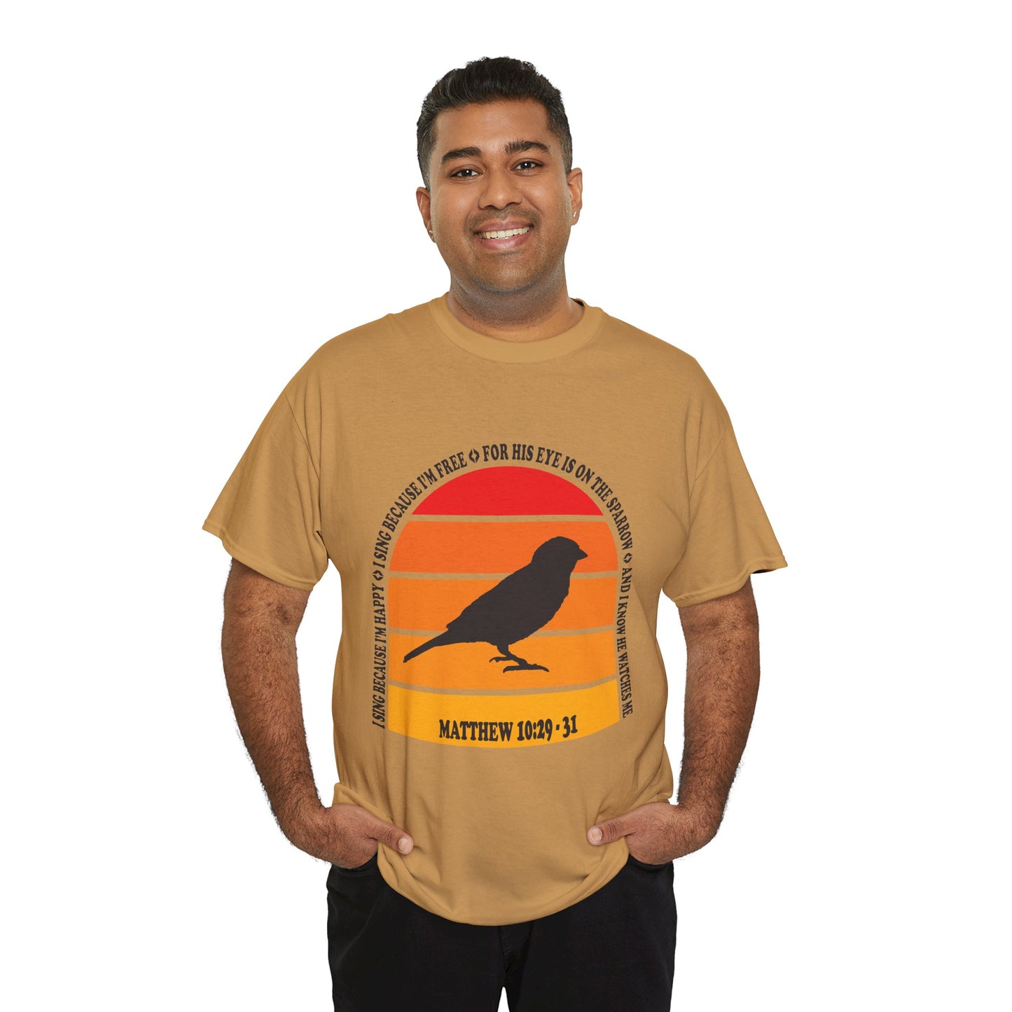 His Eye is On the Sparrow Color Band Unisex Tee