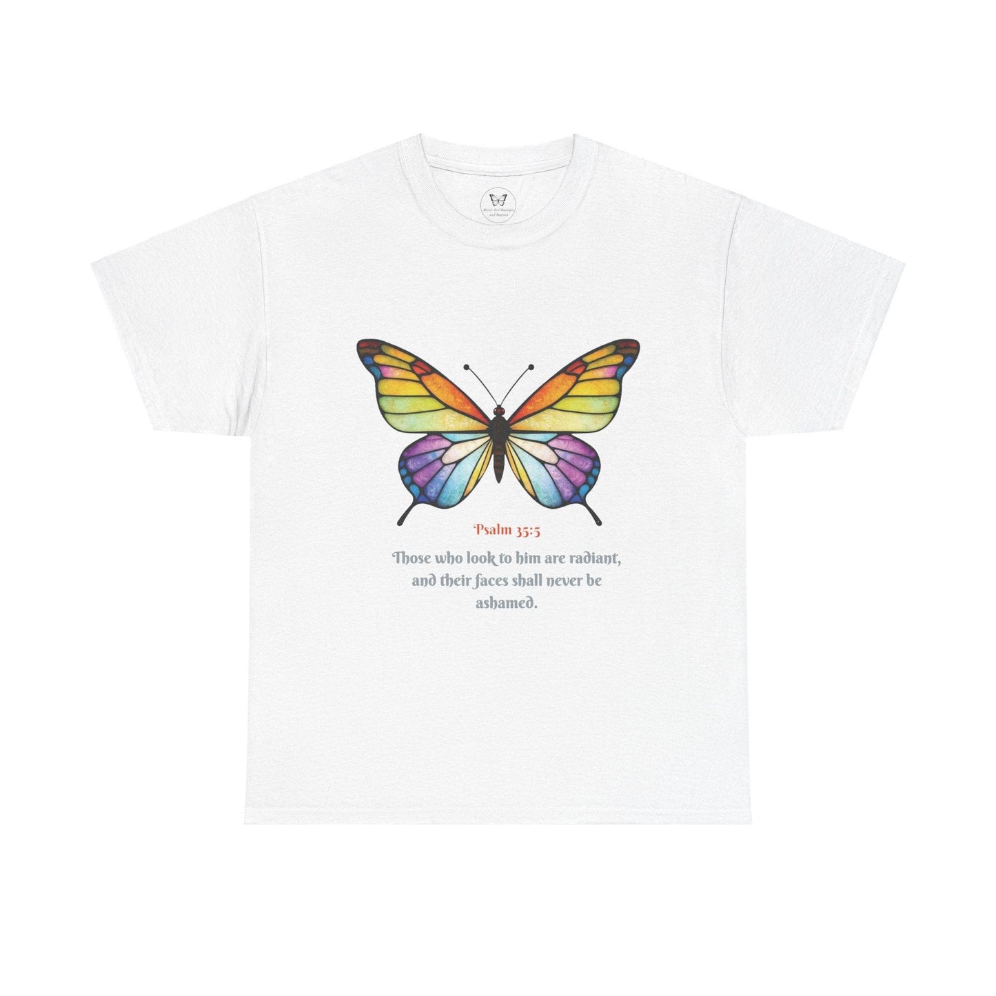 Psalm 35:5 Stained-Glass Butterfly Christian Tee - Motor Girl Boutique