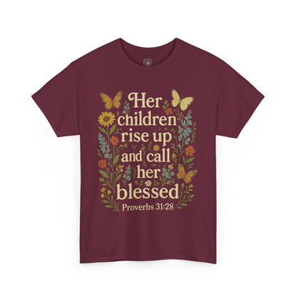 Her Children Rise Up and Call Her Blessed – Christian Mother's Day Shirt