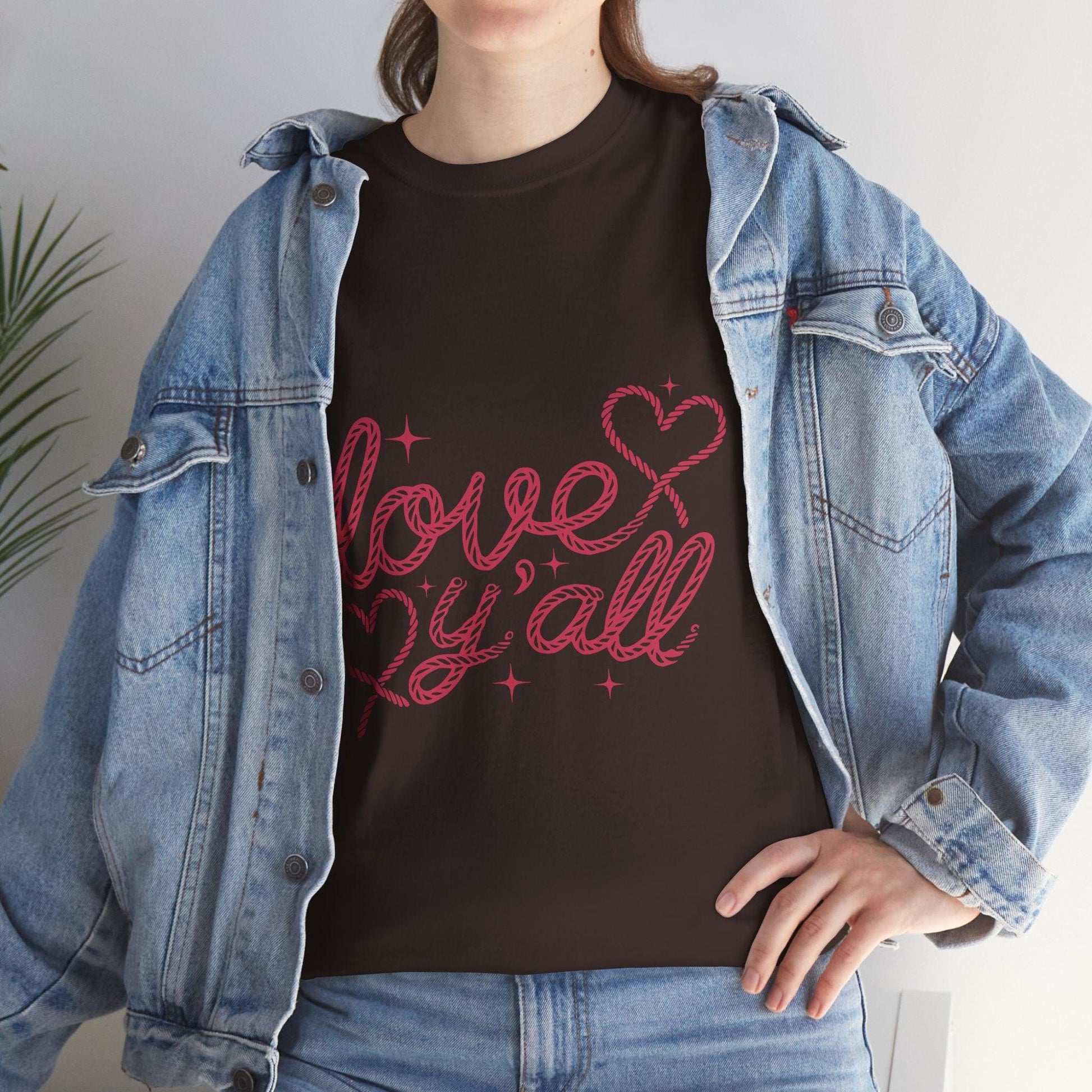 Unisex Tee - Love Ya'll Western Rope lettering - Motor Girl Boutique