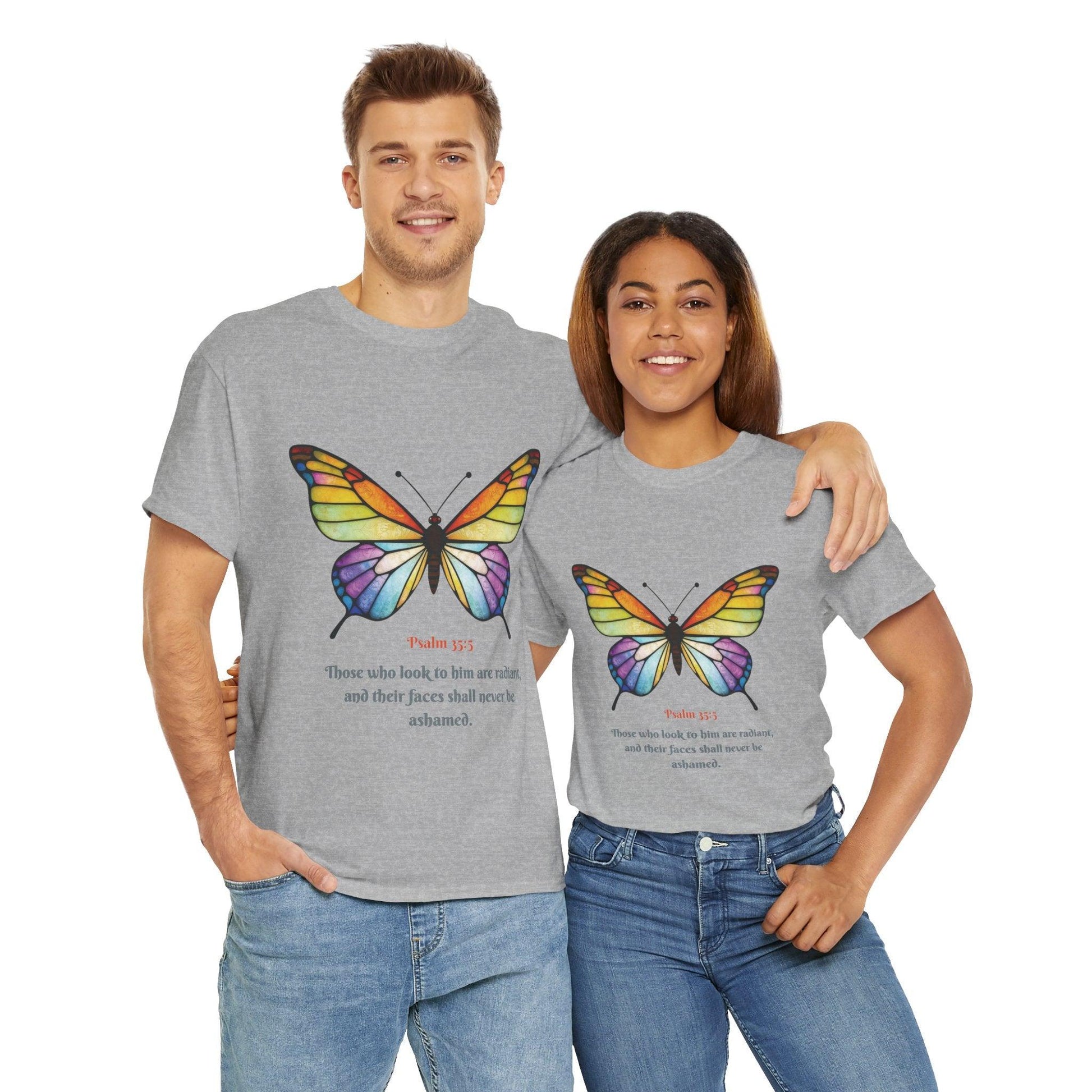 Psalm 35:5 Stained-Glass Butterfly Christian Tee - Motor Girl Boutique