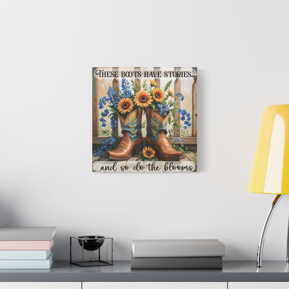 These Boots Have Stories – Premium Square Canvas Wall Art